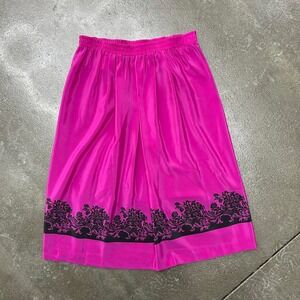 Vintage Andrea Gayle Petities Pink Floral Print Size 12 Midi Skirt